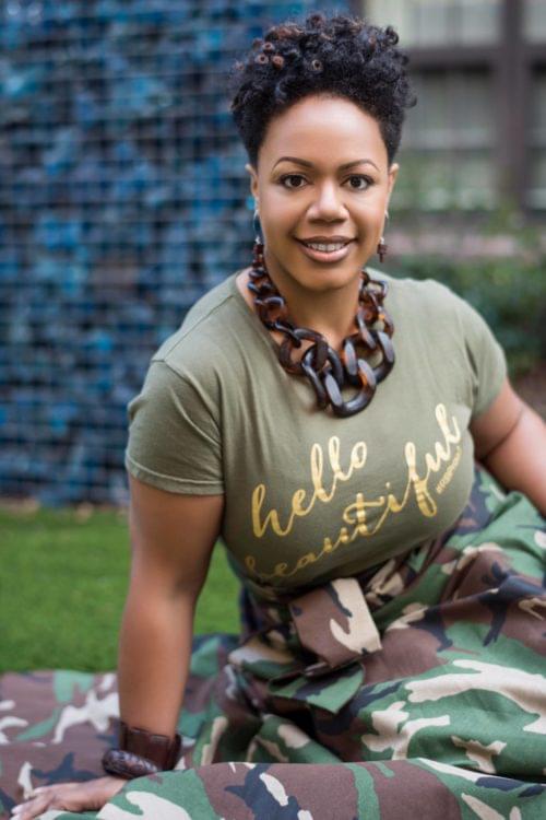 Army Green Women's Tee, Gold Foil