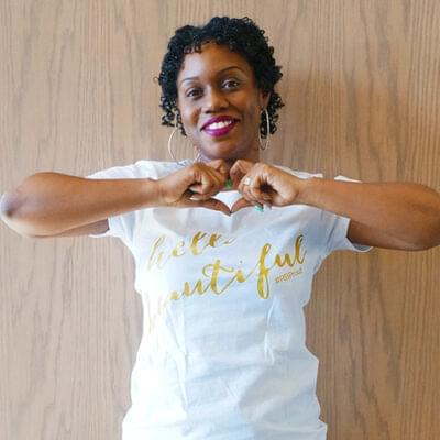 White Women's Tee, Gold Foil