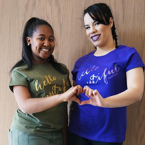 Black Women's Tee, Purple Foil - Image 3