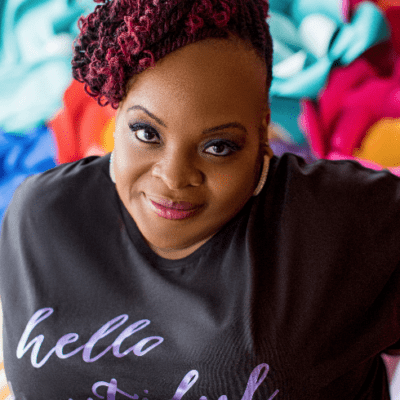 Black Women's Tee, Purple Foil