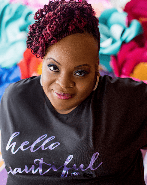 Women's Grape Ice "Hello Beautiful" on Black Tee - Image 2