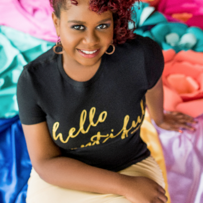 Black Women's Tee, Gold Foil