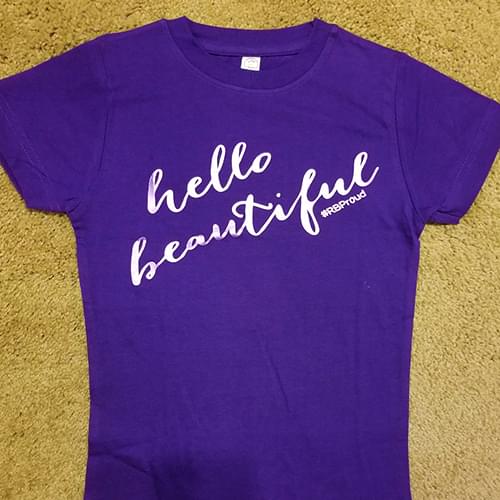 Black Women's Tee, Purple Foil - Image 6