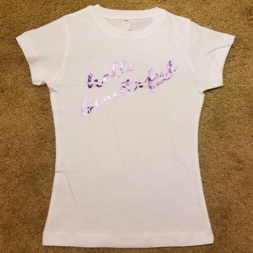 Black Women's Tee, Purple Foil - Image 4
