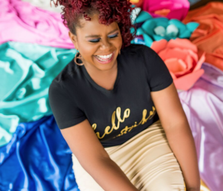 Black Women's Tee, Gold Foil - Image 2