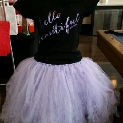 Women's Grape Ice "Hello Beautiful" on Black Tee